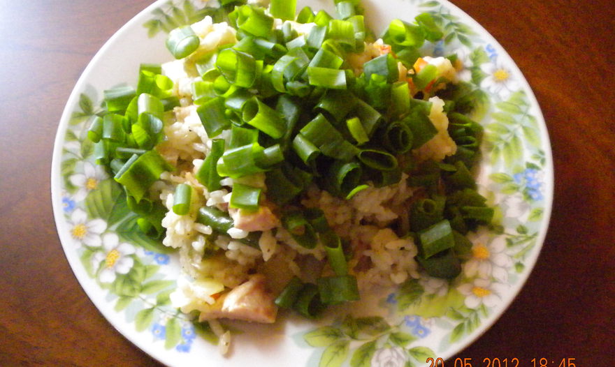 Рис с имбирём, овощами и куриной грудкой