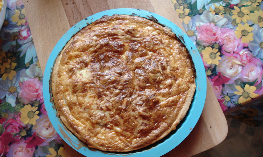 Киш с грибами и курицей