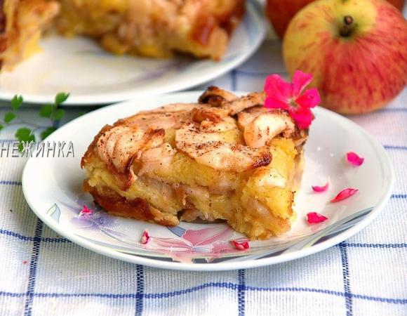 Яблочный пирог-пудинг