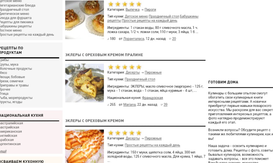 Эклеры с кофейным заварным кремом 