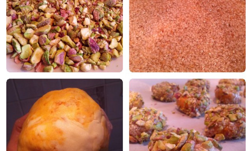 Печенье с курагой, кунжутом и фисташками