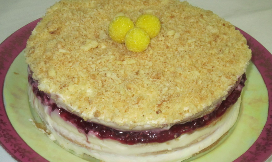 Торт "Наполеон" малиновый