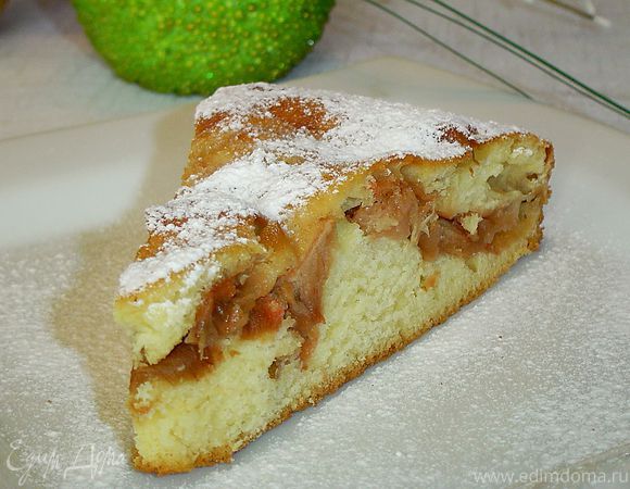 Пирог с яблоками на кефире | Рецепт | Идеи для блюд, Яблочные рецепты, Кефир