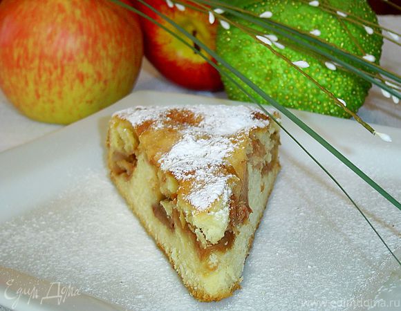 Быстрый пирог с яблоками на кефире