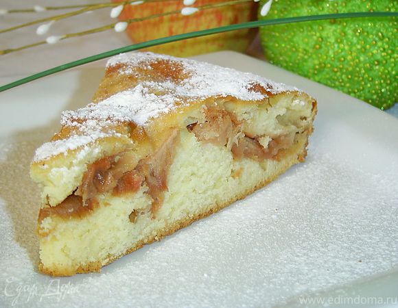 Пирог с яблоками в духовке на кефире рецепт с фото пошагово