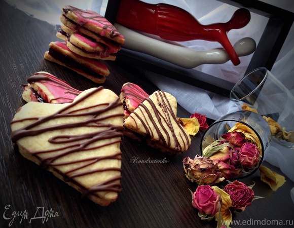 Печенье "Валентинки" с ягодным конфитюром