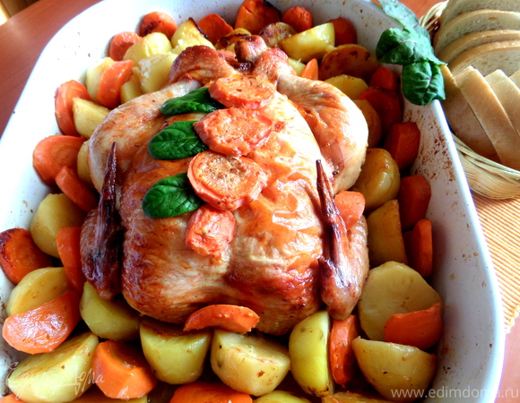 Курица с морковью и картофелем