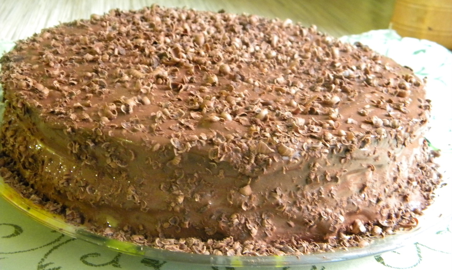 Бисквитный торт с апельсиново-вишневым желе