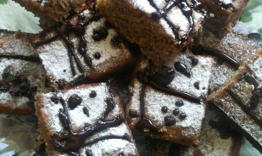 Банановый кекс с глазурью