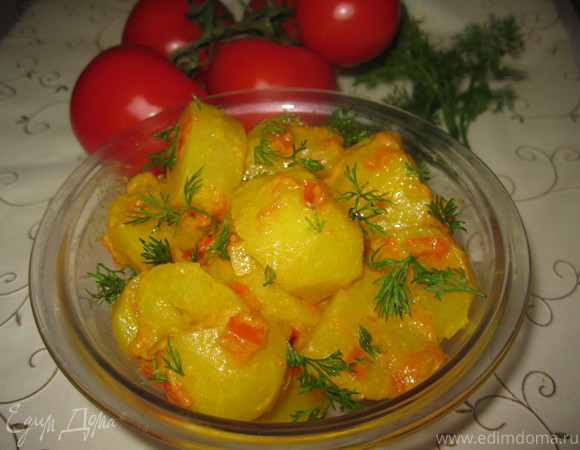 Картошка по-бомбейски с томатами