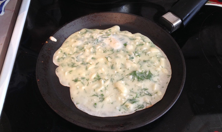 Сырные блины с зеленью