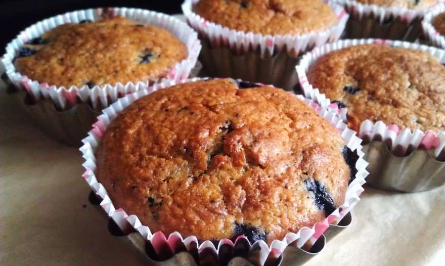 Лимонные маффины с черникой