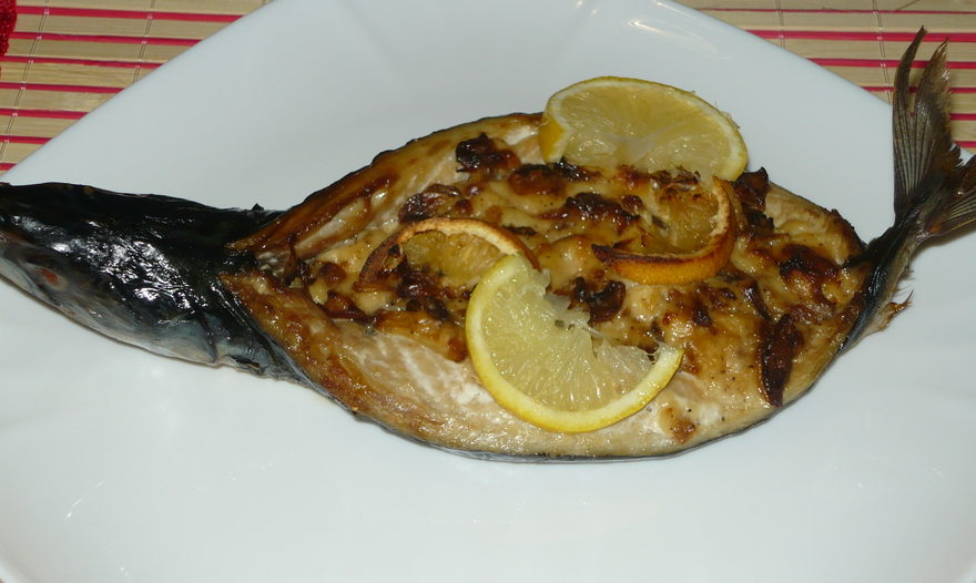 Фаршированная запеченная скумбрия "Праздничная"