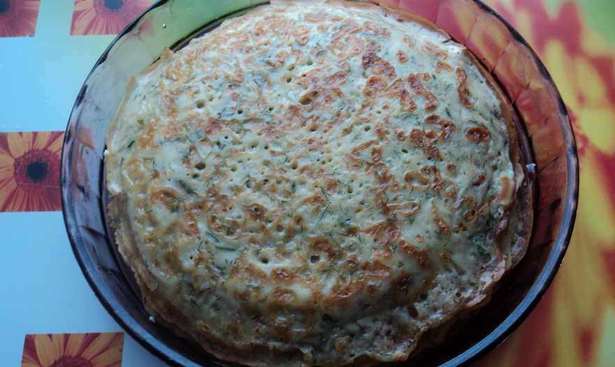 Сырные блины с зеленью