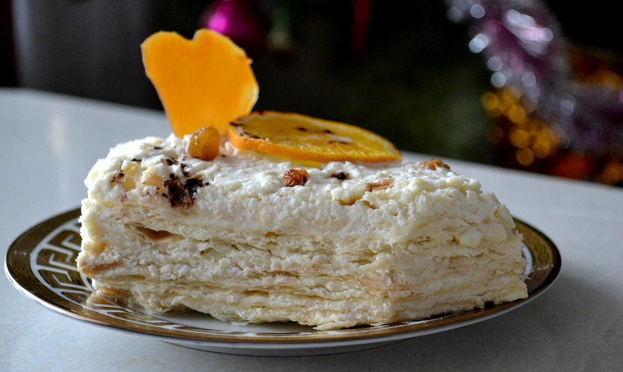 Наполеон с творожным кремом