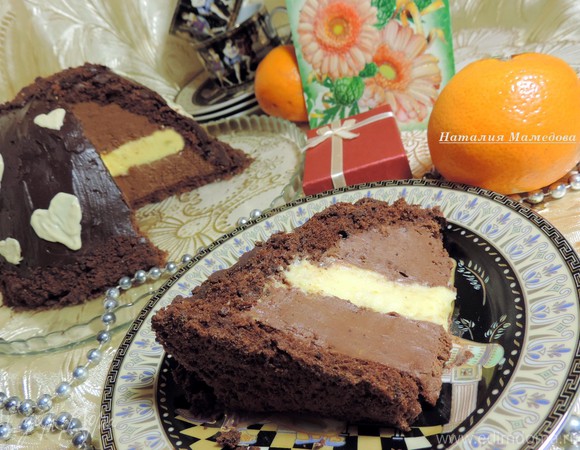 Цукотто (торт-купол) с апельсиновым и шоколадным муссами
