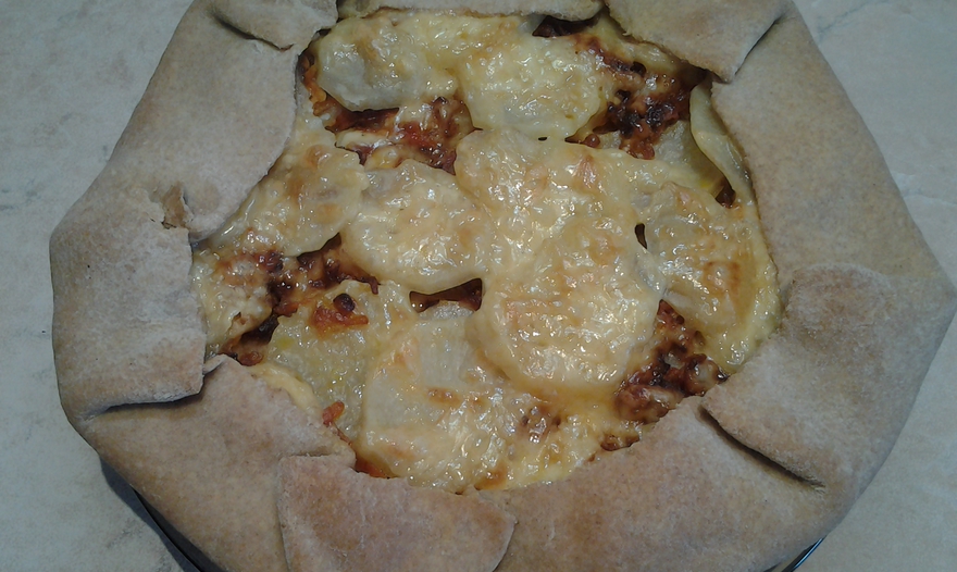 Ржаная галета с картофелем и грибами