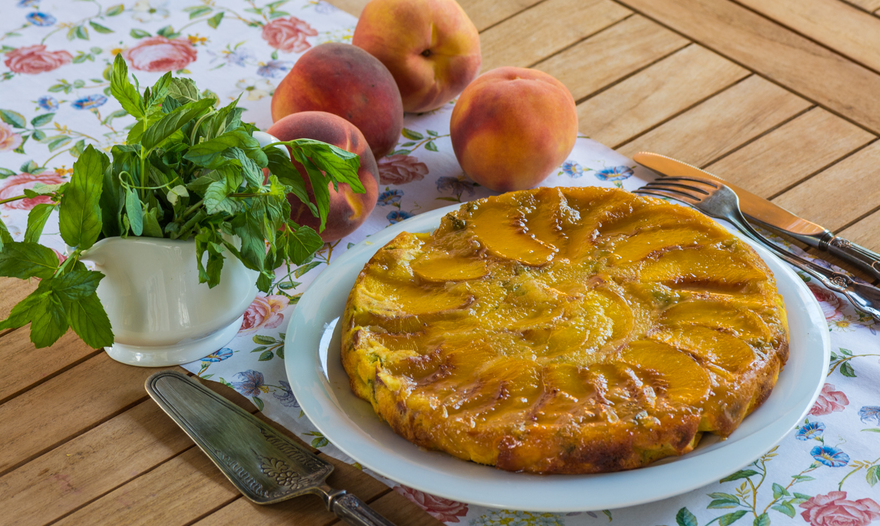 Апельсиново-мятный кекс с нектарином