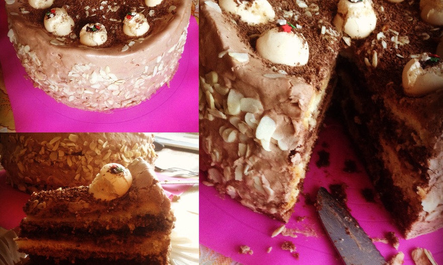 Шоколадный торт с безе