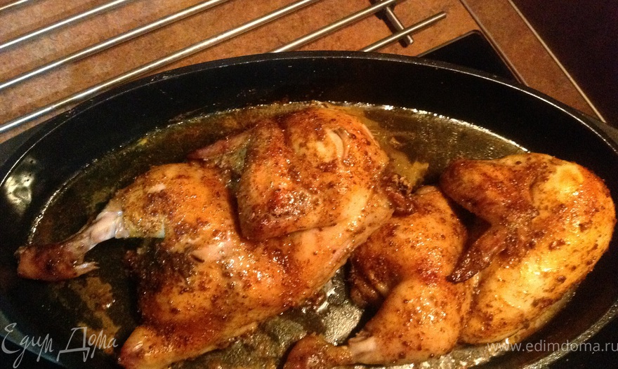 Цыпленок в "Сванской соли" методом долгого запекания