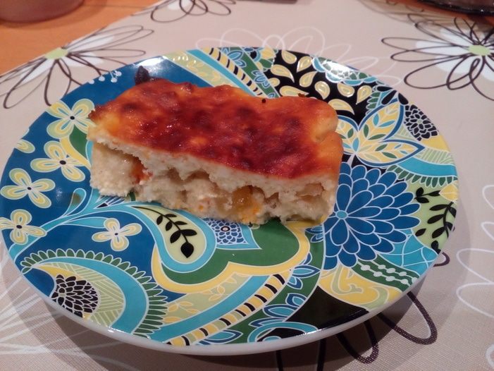 Творожная запеканка с яблоками и корицей