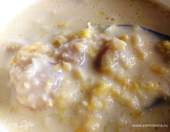 Кукурузный суп-пюре с гребешками
