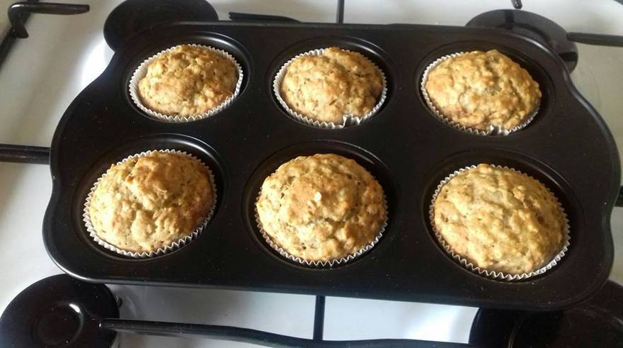 Постные банановые кексы с овсяными хлопьями