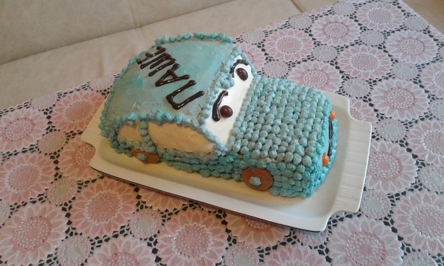 Торт "Веселая машинка" (МК по оформлению)