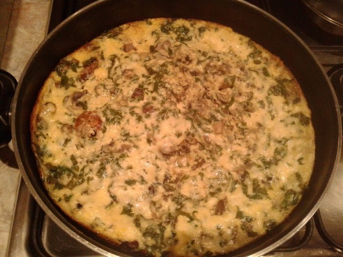 Грибная фриттата со сливочным сыром 