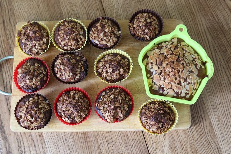 Банановые маффины с овсяными хлопьями