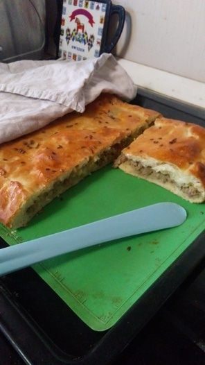 Постный картофельный пирог с гречкой