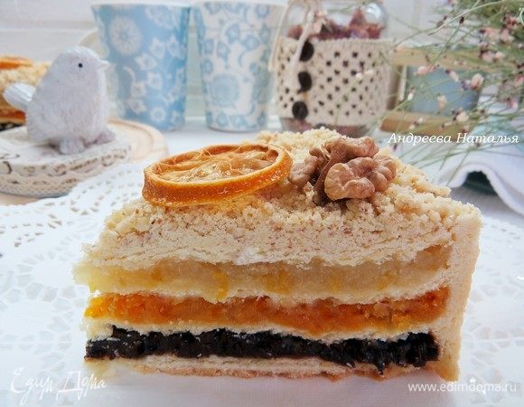 татарский трехслойный пирог