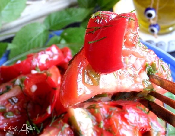 Быстрые маринованные томаты и перцы