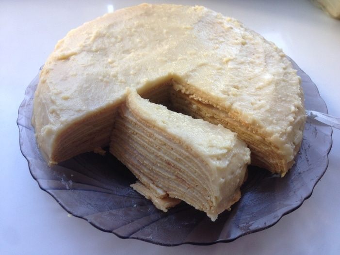 Блинный торт с заварным кремом