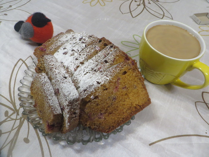 Лимонный кекс с клюквой 