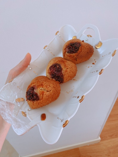 Кексы на овсяном молоке с джемом 