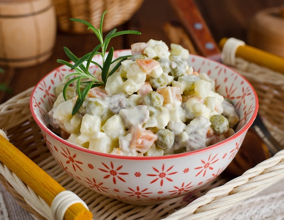 Салат оливье: калорийность и энергетическая ценность