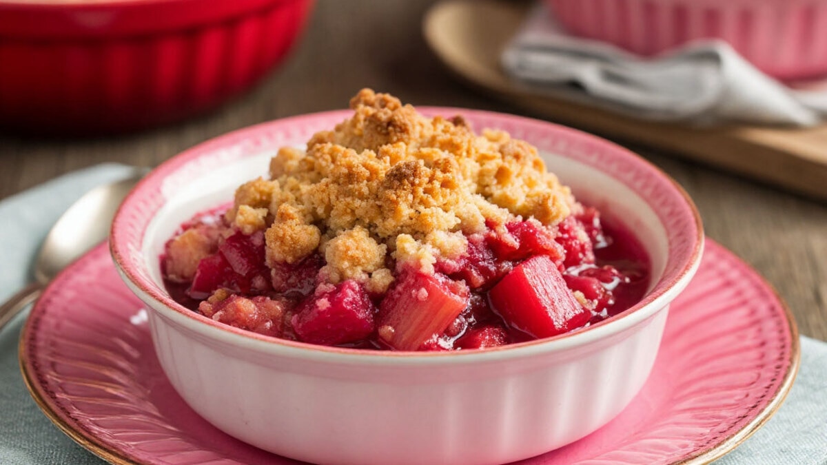 Крамбл из ревеня: простое лакомство, которое покорит всех домашних