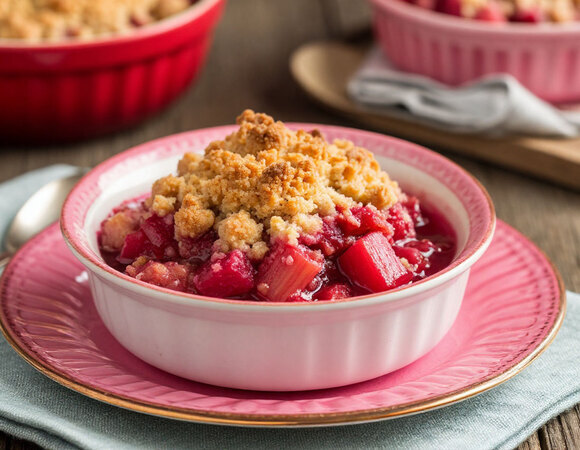 Крамбл из ревеня: простое лакомство, которое покорит всех домашних