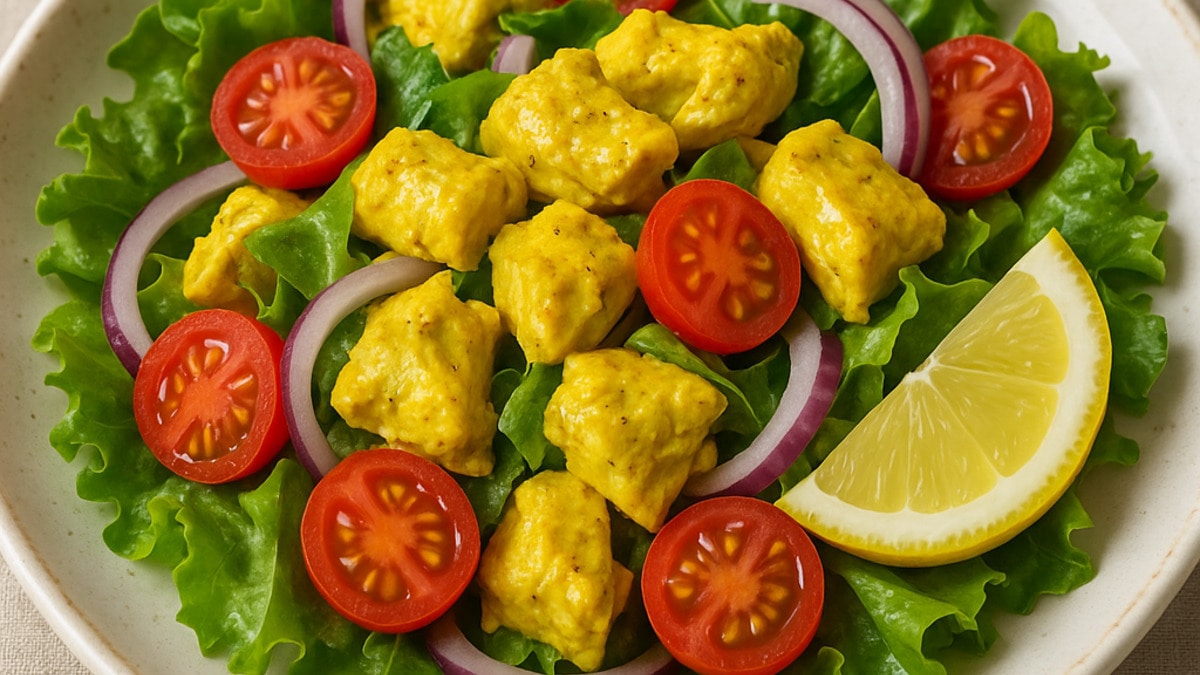 Дачный хит: куриный салат с лимоном и куркумой для освежающего перекуса