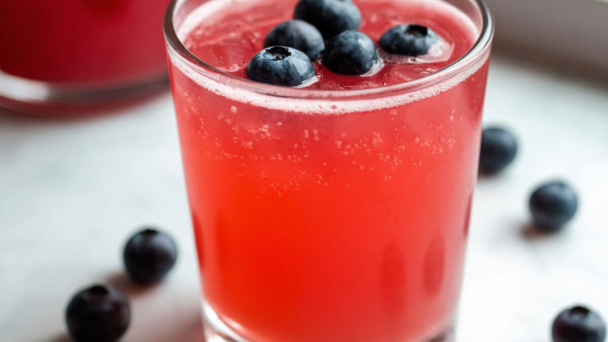 Витаминная бомба для летнего вечера — клубничный лимонад с голубикой Витаминная бомба для летнего вечера — клубничный лимонад с голубикой