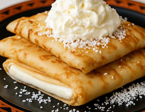 Как приготовить блины в стиле знаменитых кокосовых конфет с миндалем