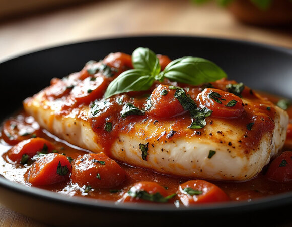 Готовим куриную грудку в томатном соусе с базиликом: оценят даже те, кто считает ее суховатой Готовим куриную грудку в томатном соусе с базиликом: оценят даже те, кто считает ее суховатой