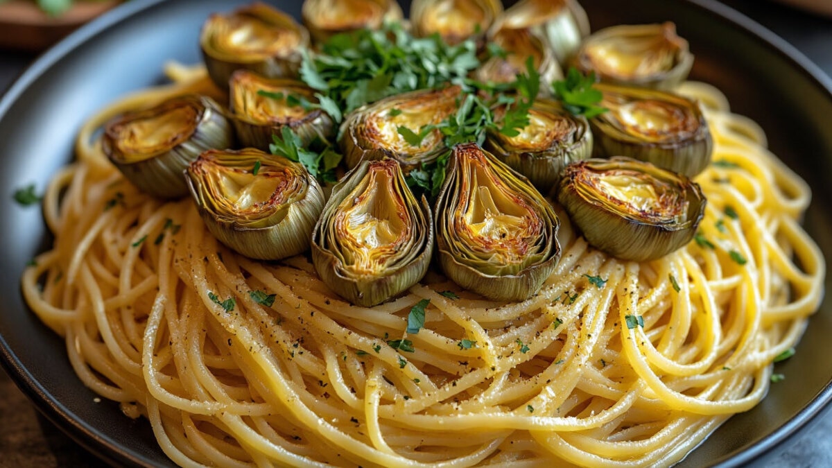 Почувствуйте себя в отпуске: готовим лимонные спагетти с артишоками — итальянское блюдо за полчаса 