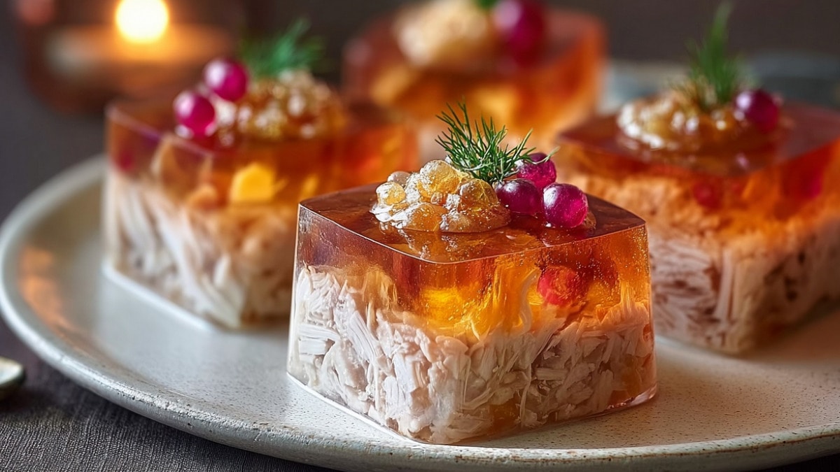 Подаем холодец по-новому — порционно и с шапочкой из желе из хрена: такой тренд мы одобряем