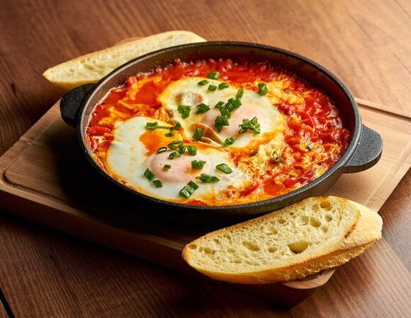 Бросила на сковороду овощи, разбила яйца: яркая, ароматная и полезная шакшука готова — идеальный завтрак