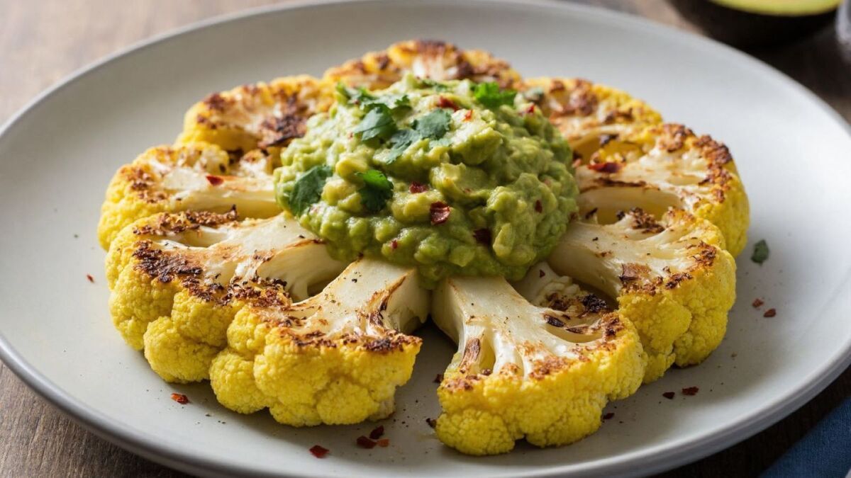 Разрезала цветную капусту надвое, смолола из авокадо гуакамоле: за 25 минут приготовила "что-то на изысканном"