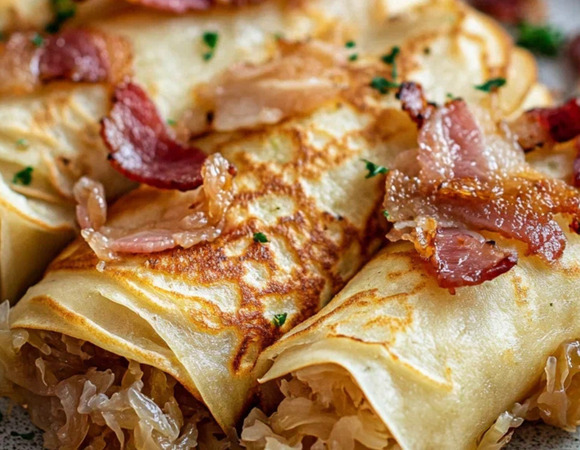 Творог и мясо в прошлом: в блины добавила квашеную капусту и бекон — получилось неожиданно вкусно