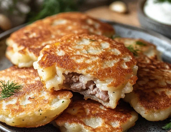 Драники с сюрпризом внутри: сделала с мясной начинкой — как пирожки, только проще