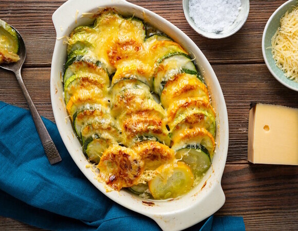 Кабачковый гратен вместо картофельного: меньше калорий, меньше соли, меньше крахмала